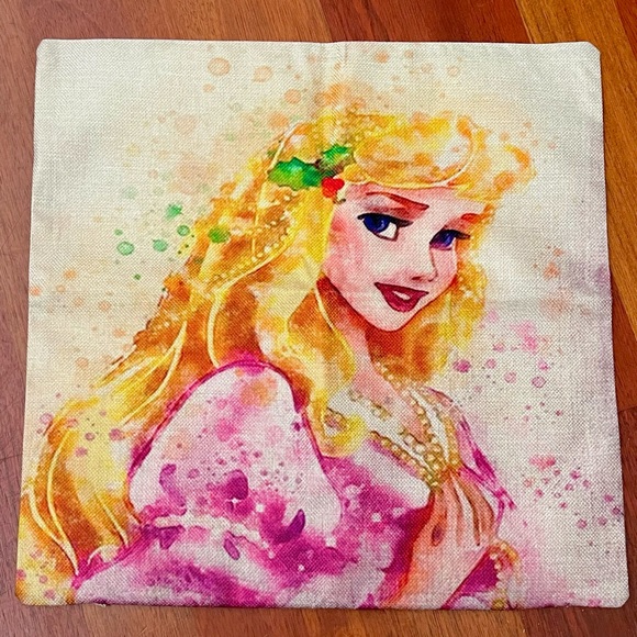 New Disney princess Sleeping Beauty burlap zippered pillow cover - Picture 1 of 1